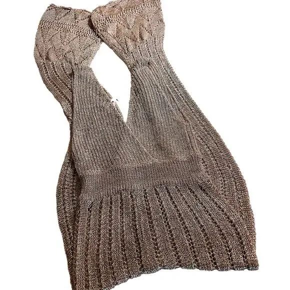 ASOS Glittery Knit Sheer Sleeveless Cover Up Party Jumpsuit Size 6 NWT - Picture 3 of 6